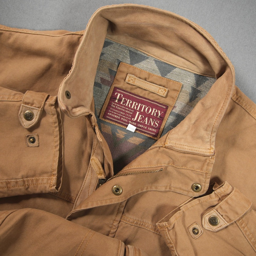 VTG Duck Canvas Barn Work Territory Ahead Southwestern Lined Men Jacket XL